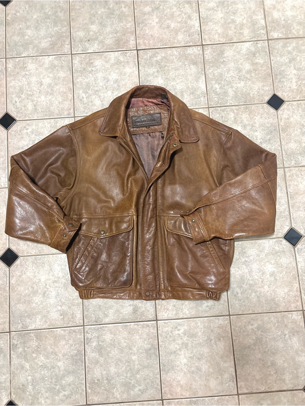 90s Timberland Brown Leather Jacket -Men’s L